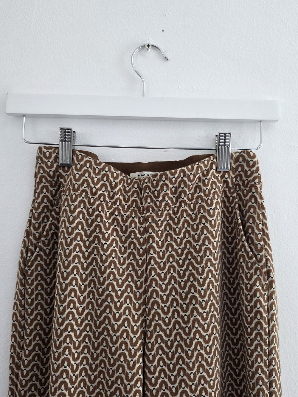 Max Studio | Brown And Tan Geometric Print Wide Leg Pants